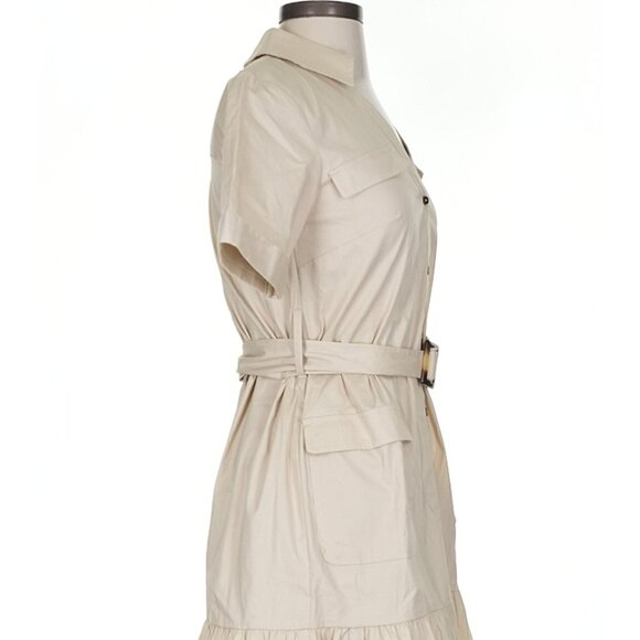 NWT Donna Morgan Shirt Dress with Belt (Sand) Size 0 - Picture 5 of 8
